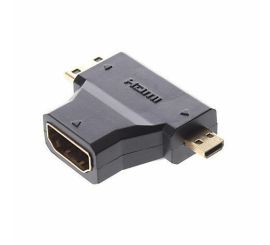 Adattatore da Micro HDMI maschio e Mini HDMI maschio a HDMI femmina a 90 gradi