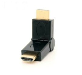 Adattatore HDMI maschio-maschio ad angolo retto 90-180 gradi, dorato