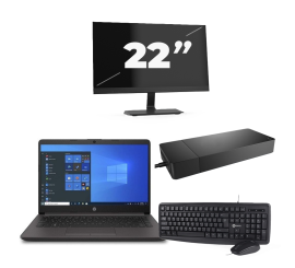 HP 240 G8 - Intel Core i3-10a generazione - 14 pollici - 8 GB di RAM - 256 GB SSD - Windows 11 Home + 1 monitor da 22 pollici