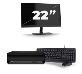 HP EliteDesk 800 G6 USFF - Intel Core i3 di decima generazione - 8 GB di RAM - SSD da 256 GB - Windows 11 + 1 monitor da 22 pollici