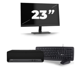 HP EliteDesk 800 G6 USFF - Intel Core i3 di decima generazione - 8 GB di RAM - SSD da 256 GB - Windows 11 + 1 monitor da 23 pollici