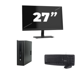 HP ProDesk 600 G2 USFF - Intel Core i3-6ª Generazione - 8GB RAM - 256GB SSD - Windows 11 + 1x Monitor da 27 pollici