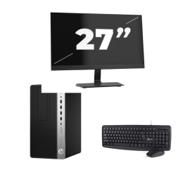 HP Prodesk 600 G5 Micro Tower - Intel Core i3-8a Generazione - 8GB RAM - 256GB SSD - Windows 11 + 1x Monitor da 27 pollici