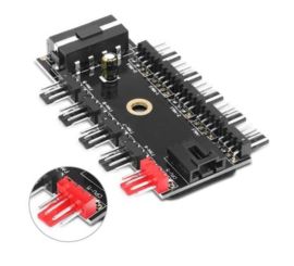 Hub ventola CPU HUB di raffreddamento 10 porte 12V 4 pin Hub ventola PWM Controller Molex