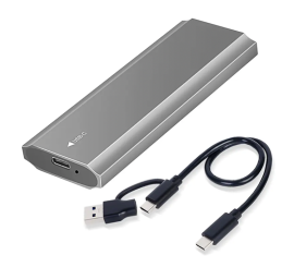 SSD SATA M.2 da 128 GB + Enclosure ad alta velocità 3.1 USB C (PCIe 10 Gbps) - Alluminio