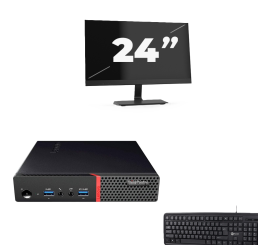 Lenovo ThinkCentre M700 USFF - Intel Core i5 di sesta generazione - 8 GB di RAM - SSD da 256 GB - Windows 11 + 1 monitor da 24 pollici
