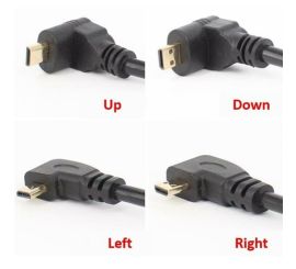 Cavo da micro HDMI maschio a HDMI femmina ad angolo sinistro, 17 cm