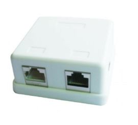Scatola a montaggio superficiale a due jack con 2 jack keystone semischermati CAT5e
