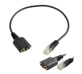Convertitore con doppio jack audio da 3,5 mm femmina a maschio RJ9