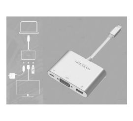 Adattatore da USB-C a USB 3.0/VGA/USB-C, argento